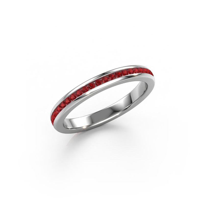 Aanschuifring Lura 1 950 platina robijn 1.3 mm