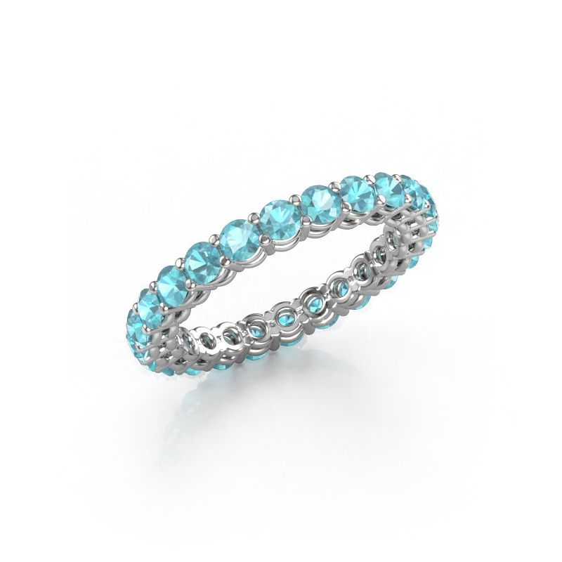 Bague superposable Michelle full 2.7 585 or blanc topaze bleue 2.7 mm