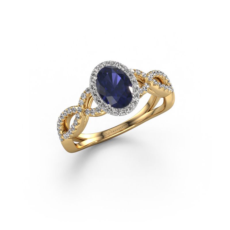 Engagement ring Dionne ovl 585 gold sapphire 7x5 mm