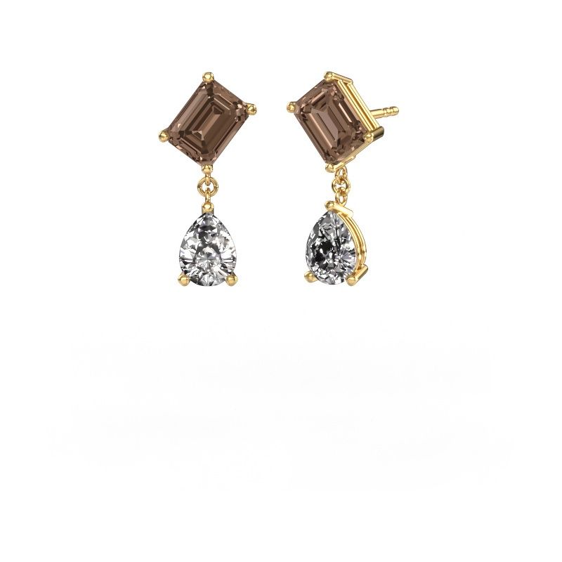 Ohrringe Toi et Moi EME PER 585 Gold Braun Diamant 5.50 crt