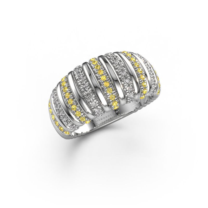 Ring Dawn 10mm 585 white gold yellow sapphire 1 mm