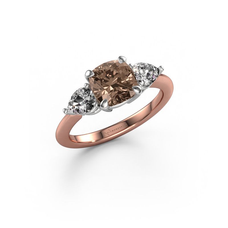 Afbeelding van Verlovingsring Chanou Cus<br/>585 rosé goud<br/>Bruine diamant 2.70 crt