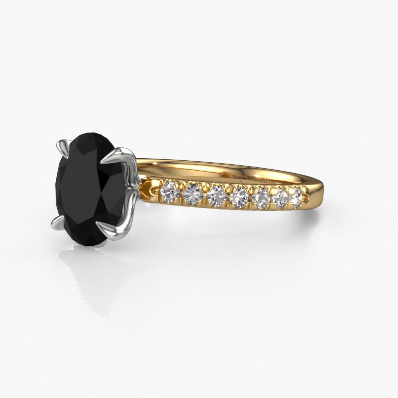 Image of Engagement Ring Crystal Ovl 2<br/>585 gold<br/>Black diamond 2.44 crt