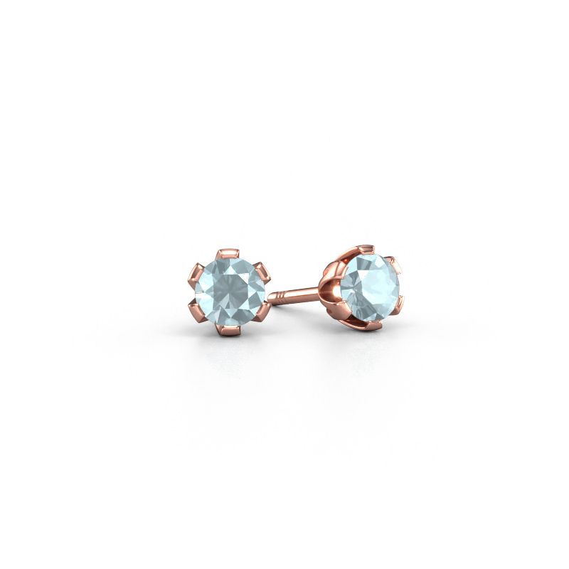 Ohrsteckers Julia 585 Roségold Aquamarin 4 mm