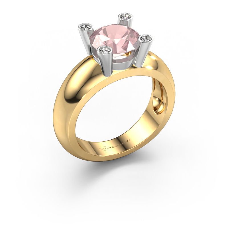 Ring Tamara RND 585 gold morganite champagne 8 mm