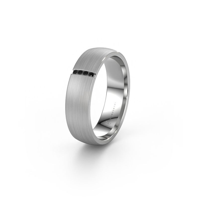 Wedding ring WH0154L25XM 950 platinum black diamond ±5 x 1.4 mm