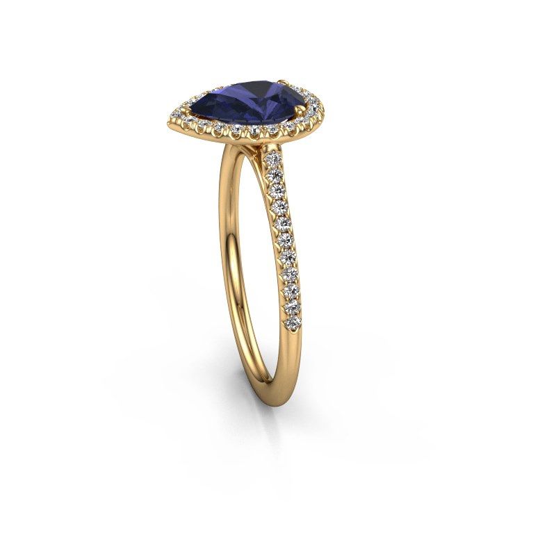Image of Engagement ring seline per 2<br/>585 gold<br/>Sapphire 8x6 mm