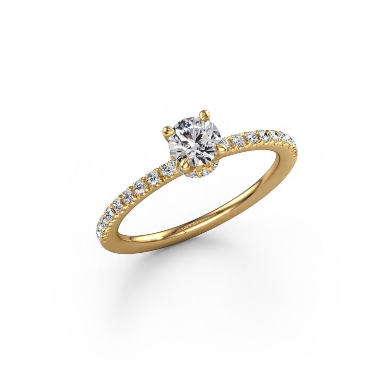 Engagement ring Crystal rnd 4 EXPRESS 585 gold diamond 0.64 crt