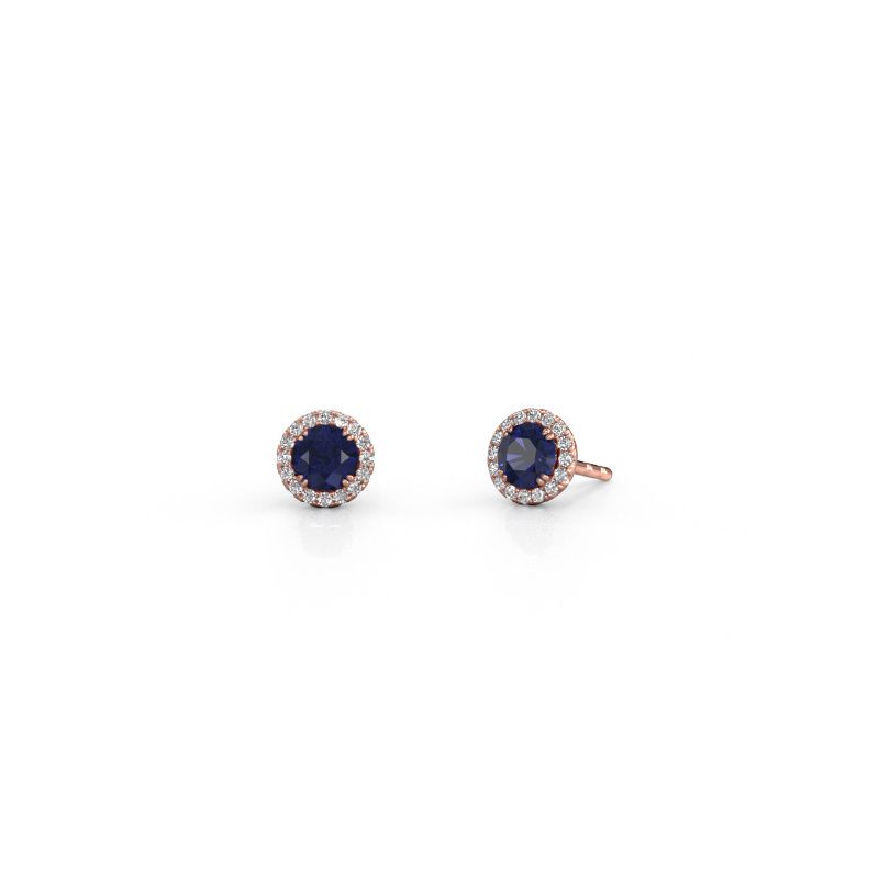 Earrings Seline rnd 585 rose gold sapphire 4 mm
