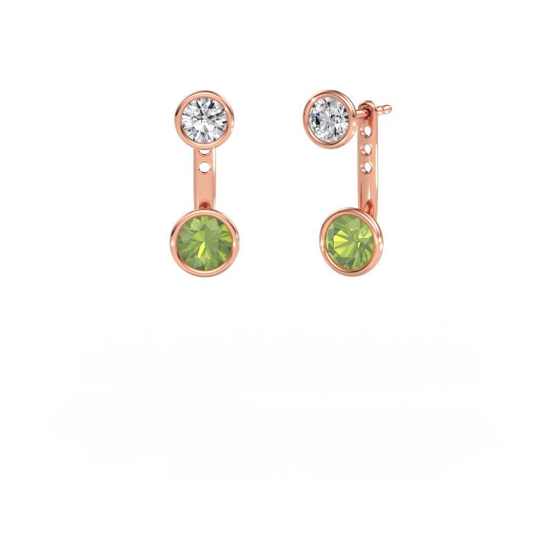 Oorbellen Halle 585 rosé goud peridoot 6 mm