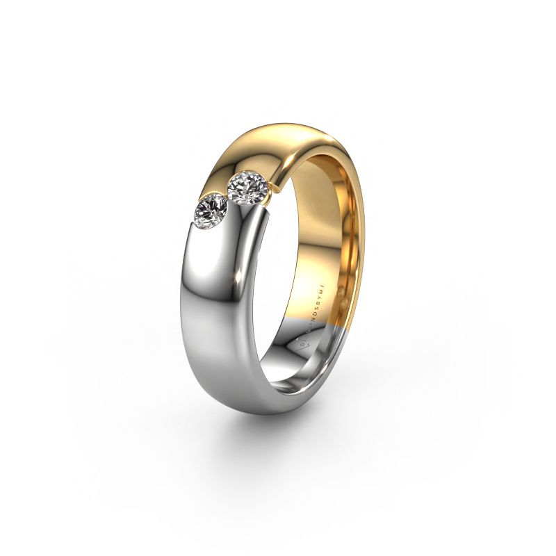 Trouwring WH1003L26C 585 goud lab-grown diamant ±6x2.2 mm