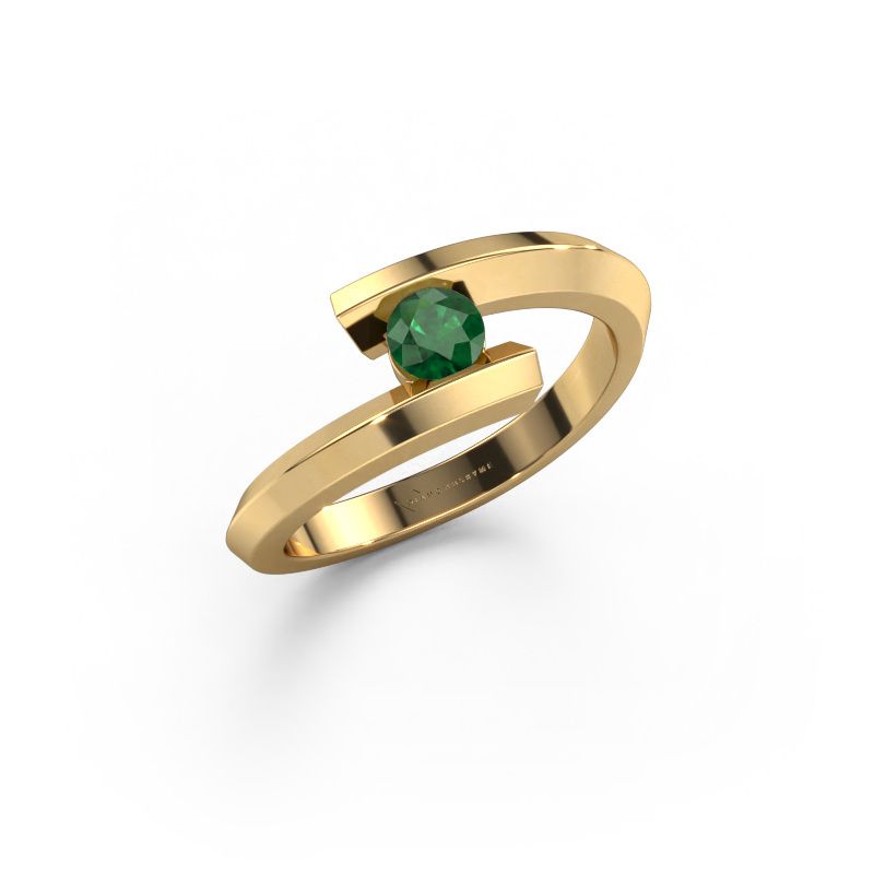 Bague Paulette 585 or jaune emeraude 3.4 mm
