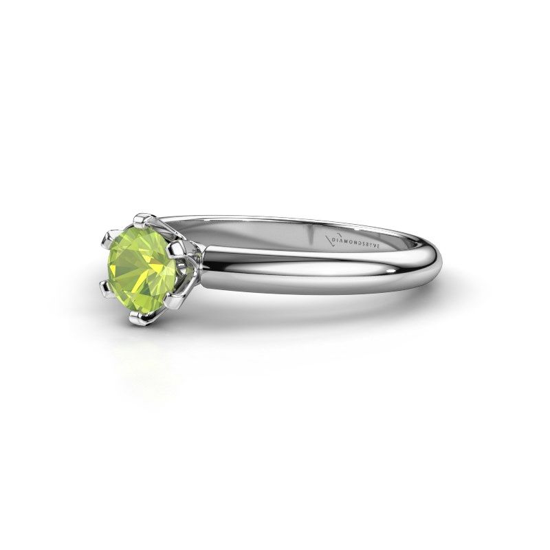 Image de Bague de fiançailles Tiffy 1<br/>585 or blanc<br/>Péridot 5 mm