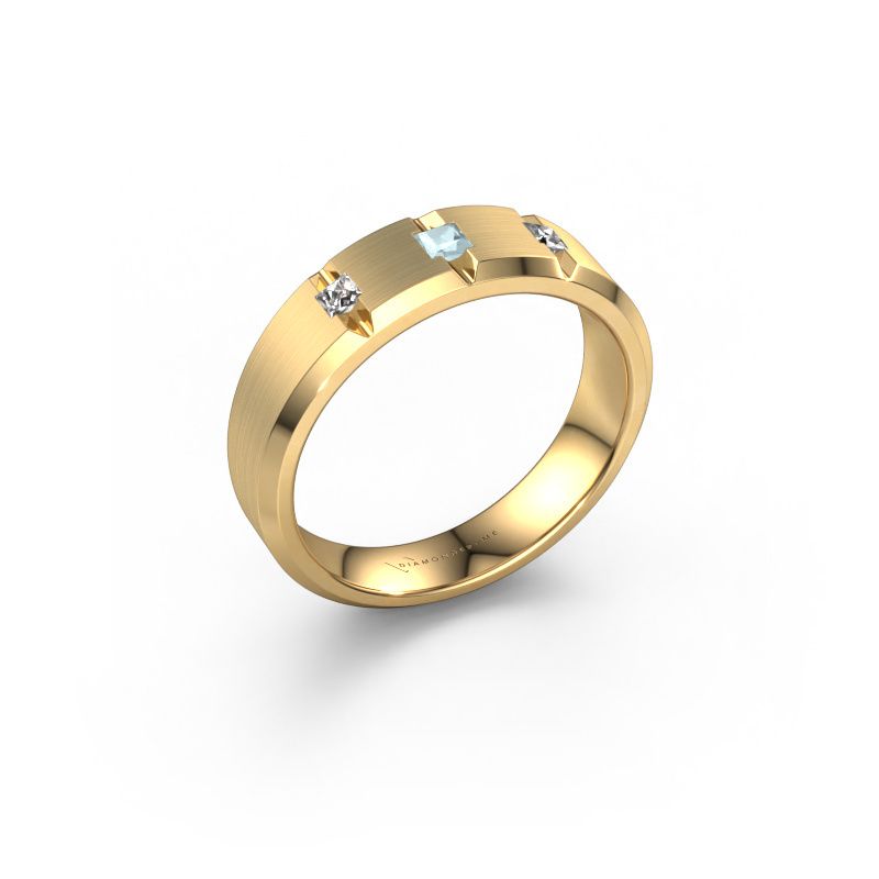 Men's ring Justin 585 gold aquamarine 2.5 mm