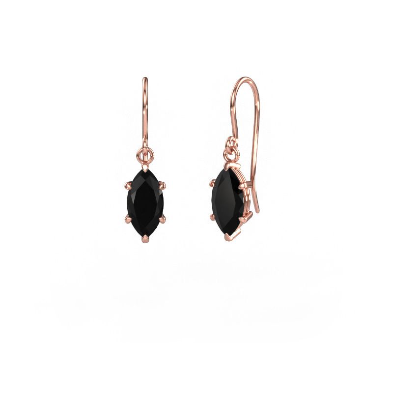 Pendants d'oreilles Laurie MRQ 1 585 or rose diamant noir 2.40 crt