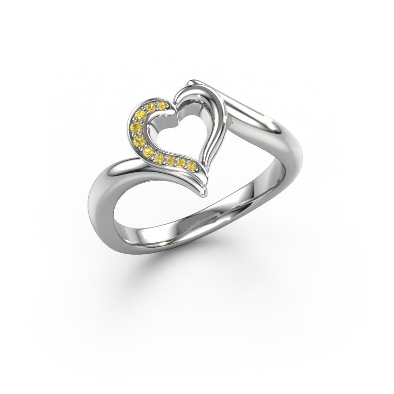 Ring Katlyn 585 white gold yellow sapphire 0.8 mm
