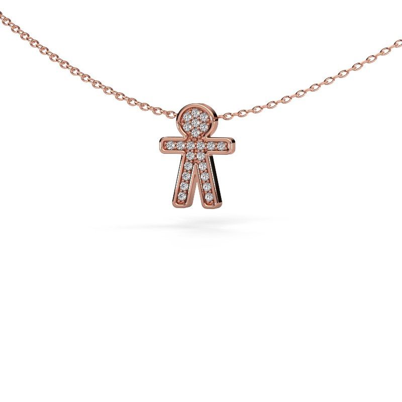 Pendant Boy 585 rose gold lab-grown diamond 0.115 crt