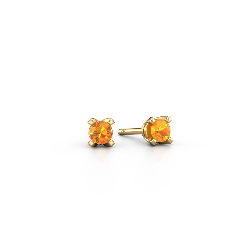 Stud earrings Isa 585 gold citrin 5 mm