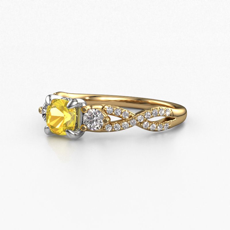 Image of Engagement Ring Marilou Cus<br/>585 gold<br/>Yellow sapphire 5 mm