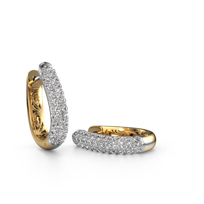 Hoop earrings Danika 10.5 A 585 white gold diamond 1.22 crt