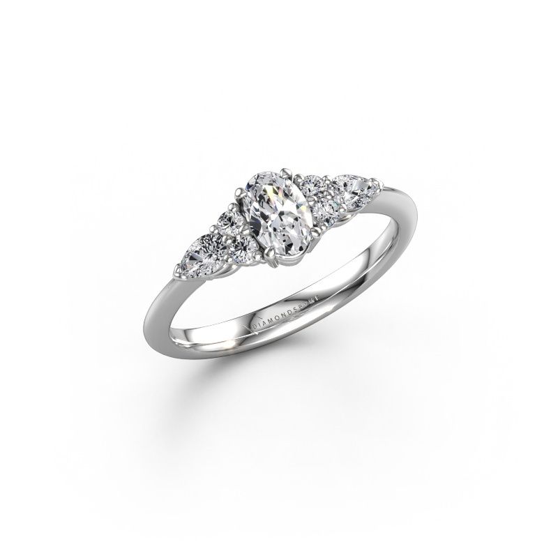 Verlovingsring Melani OVL 585 witgoud diamant 0.86 crt