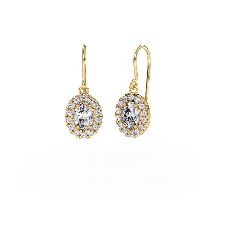 Drop earrings Jorinda 1 585 gold lab grown diamond 1.96 crt