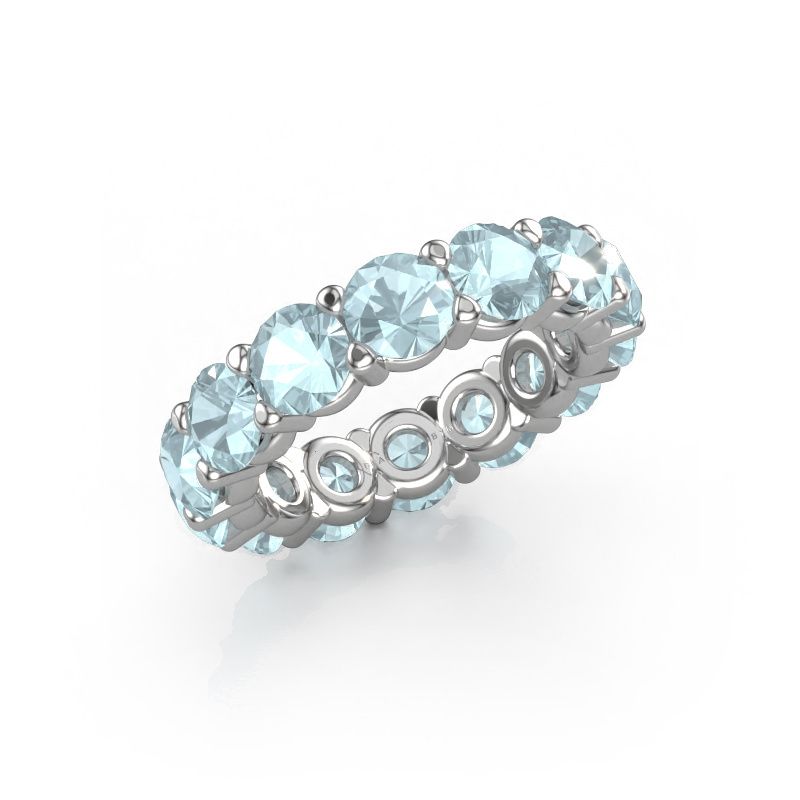Ring Heddy rnd 5.0 585 witgoud aquamarijn 5 mm
