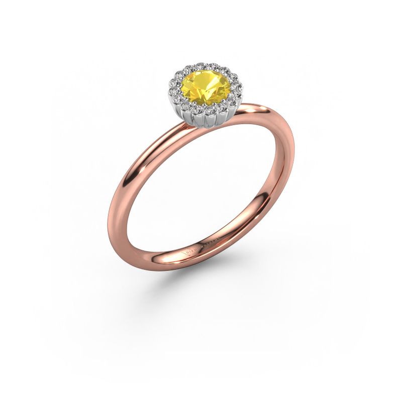 Verlobungsring Queen 585 Roségold Gelb Saphir 4.2 mm