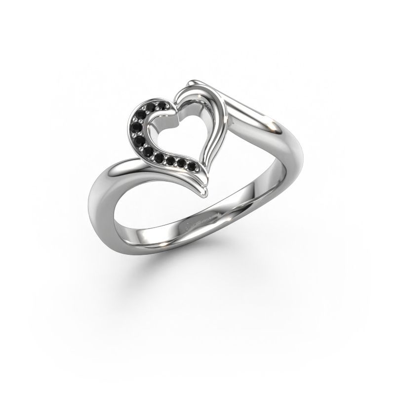 Bague Katlyn 950 platine diamant noir 0.046 crt