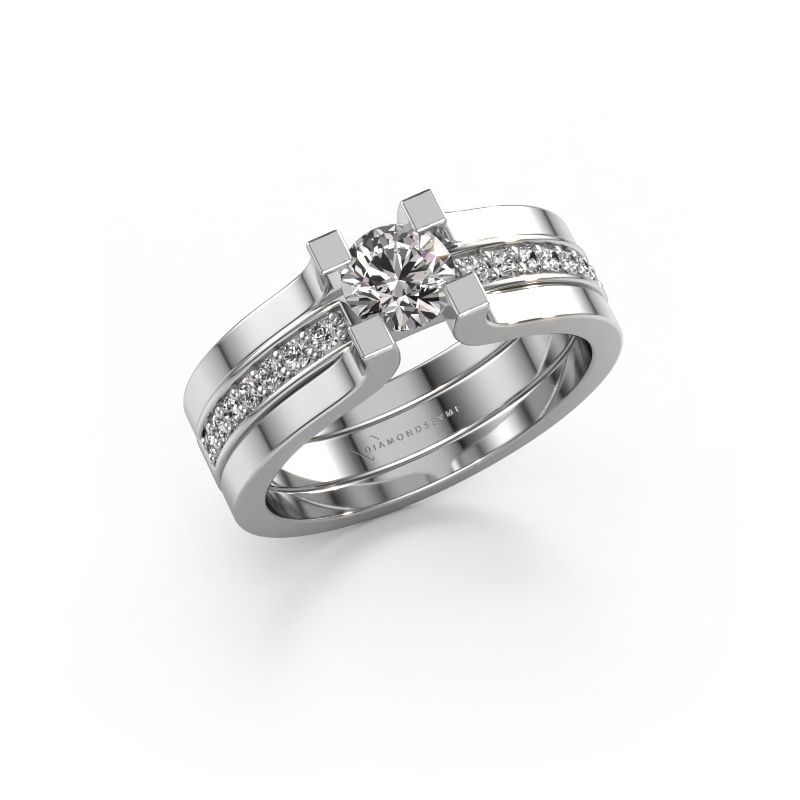 Engagement ring Myrthe 950 platinum zirconia 5 mm