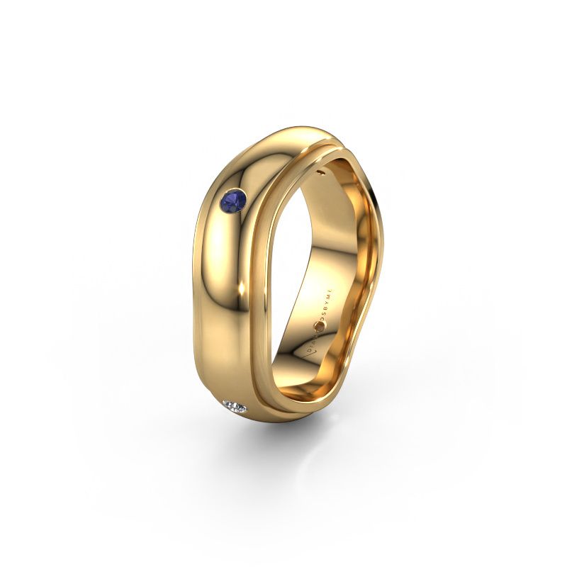 Wedding ring WH2050L26DP 585 gold sapphire ±6x2.4 mm