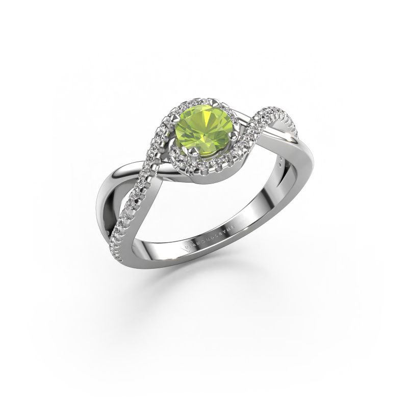 Verlobungsring Melody 585 Weißgold Peridot 5 mm