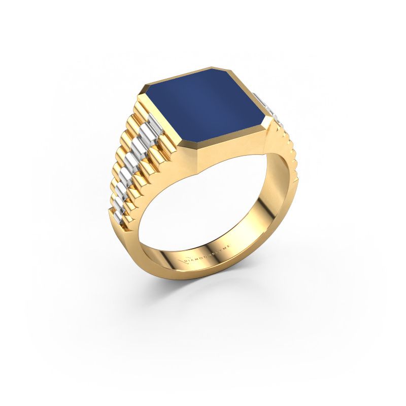 Signet ring Brent 2 585 gold lapis 12x10 mm