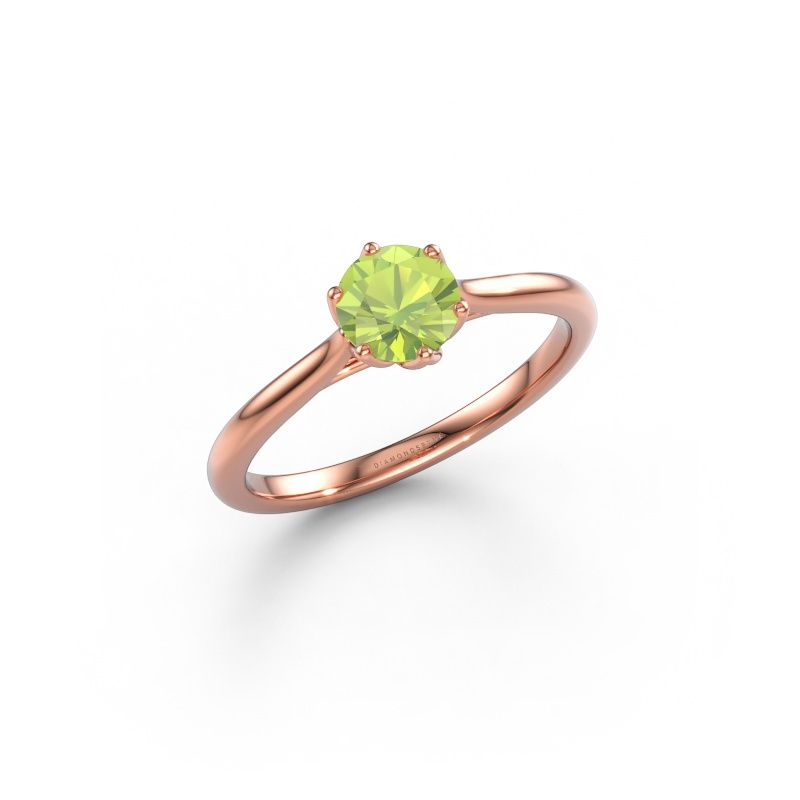 Engagement ring Winona RND 585 rose gold peridot 5 mm