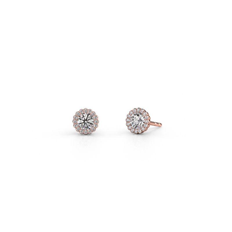 Earrings Queen 585 rose gold diamond 0.76 crt