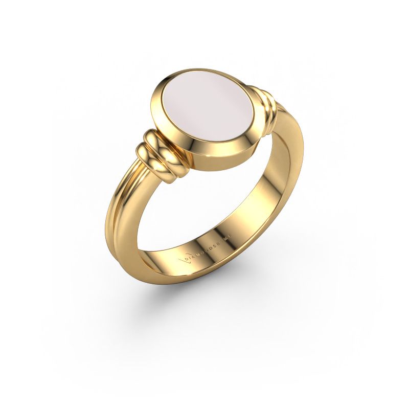 Zegelring Brenda 1 585 goud rode lagensteen 10x8 mm