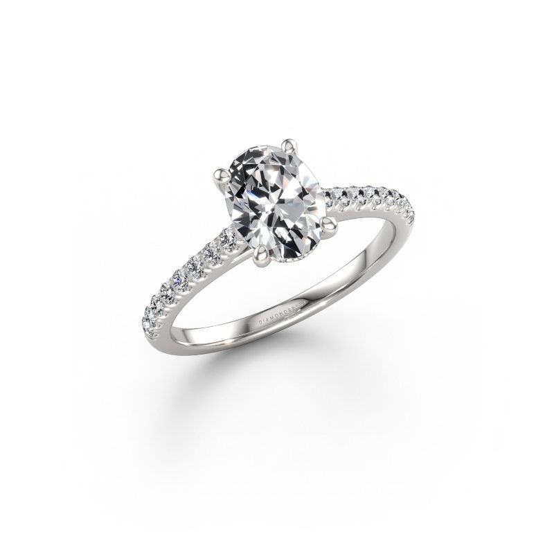 Engagement ring Sophie OVL 950 platinum lab grown diamond 1.10 crt