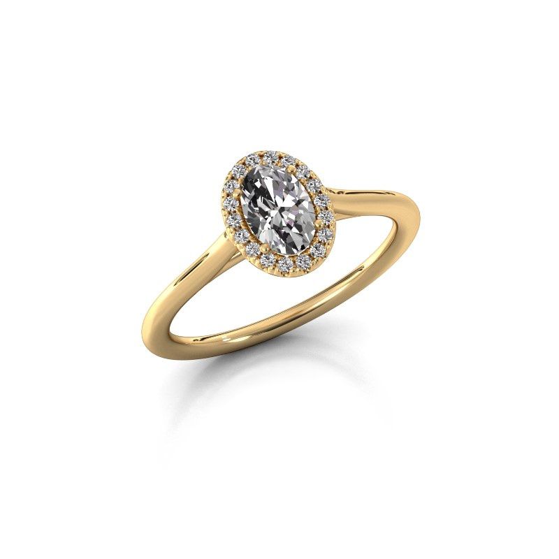 Image de Bague de fiançailles Seline ovl 1 585 or jaune diamant 0.59 crt