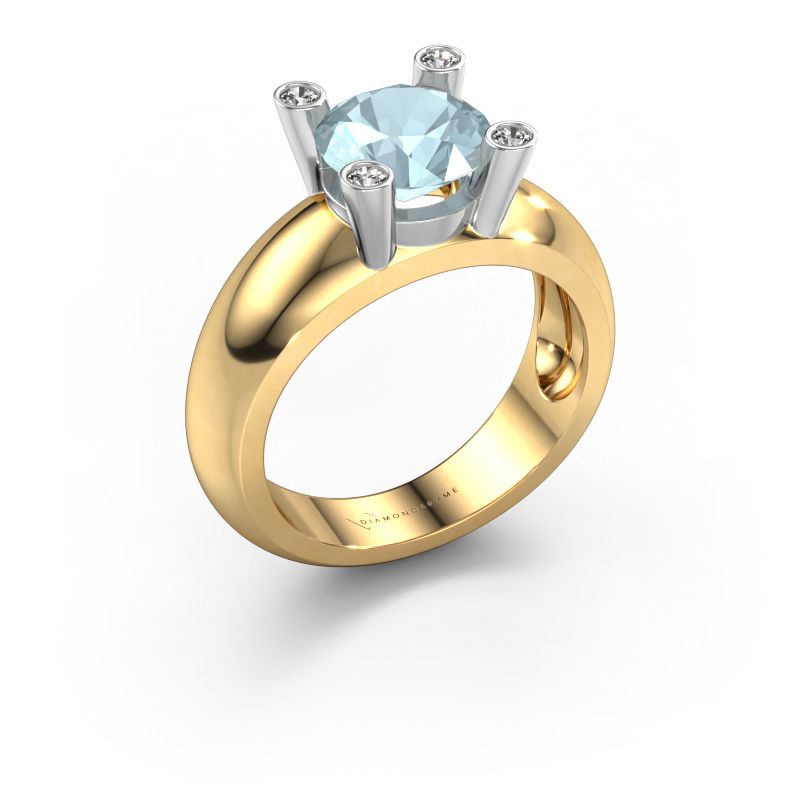 Ring Tamara RND 585 gold aquamarine 8 mm
