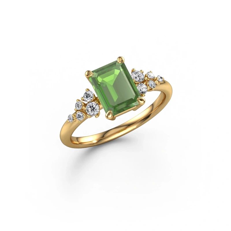 Ring Royce EME 585 Gold Turmalin grün 8x6 mm