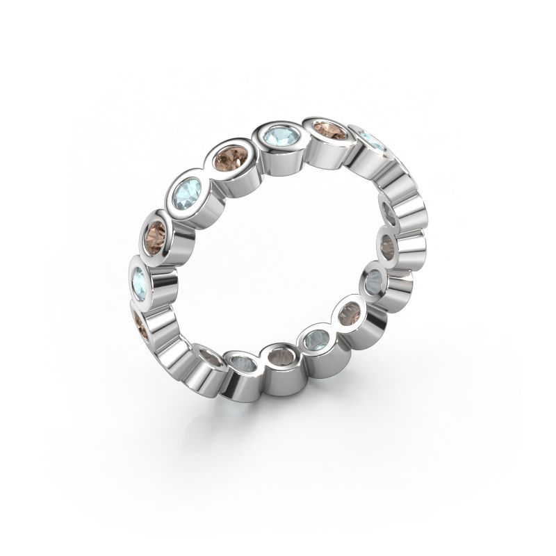 Stackable ring Edwina 2 585 white gold brown diamond 0.54 crt