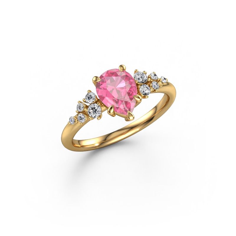 Engagement ring Royce PER 585 gold pink sapphire 8x6 mm