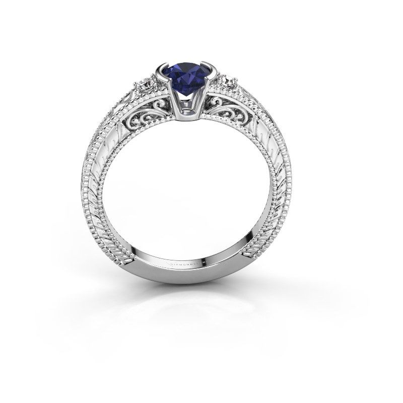 Afbeelding van Verlovingsring Anamaria<br/>585 witgoud<br/>Saffier 5 mm