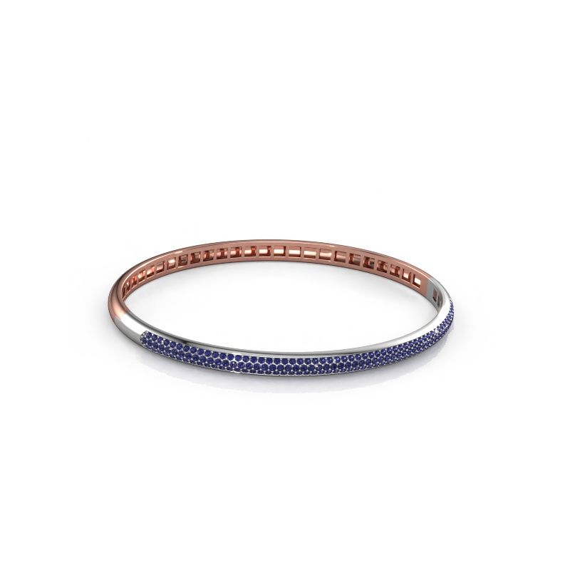 Slavenarmband Emely 4mm 585 rosé goud saffier 1.1 mm