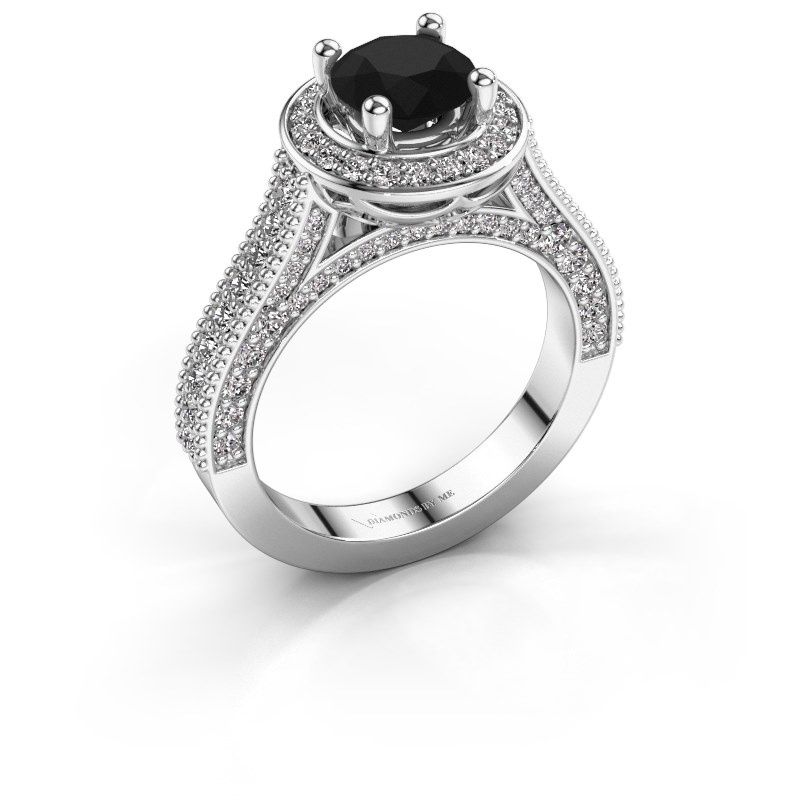 Afbeelding van Verlovingsring Joelle<br/>950 platina<br/>zwarte diamant 2.327 crt