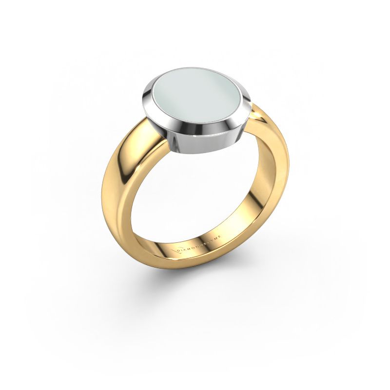 Signet ring Oscar 2 585 gold green sardonyx 11x9 mm