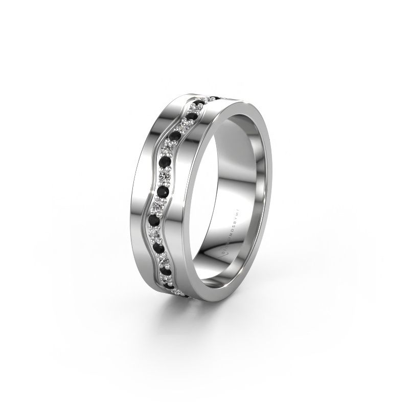 Trauring WH0803L16AP 950 Platin Schwarz Diamant 0.484 crt ±6x1.7 mm