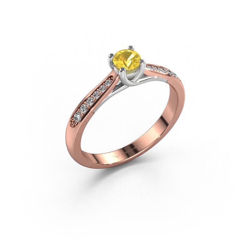 Verlobungsring Mia 2 585 Roségold Gelb Saphir 5 mm