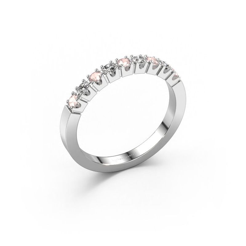 Ring Dana 9 585 white gold morganite champagne 2 mm