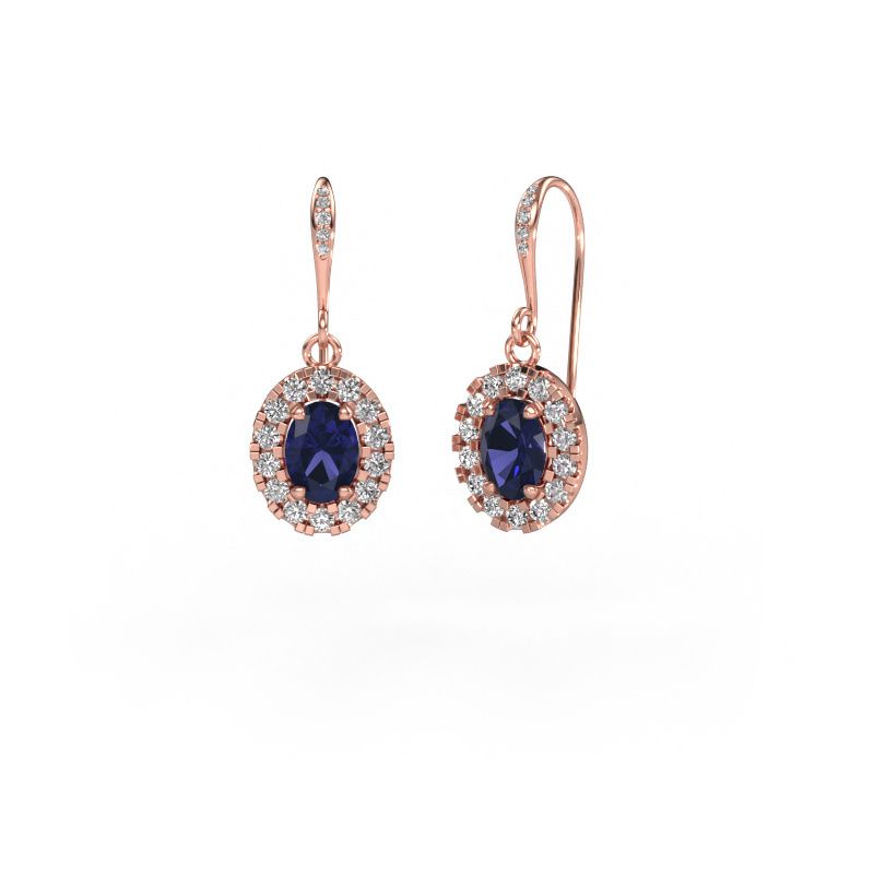 Pendants d'oreilles Jorinda 2 585 or rose saphir 7x5 mm